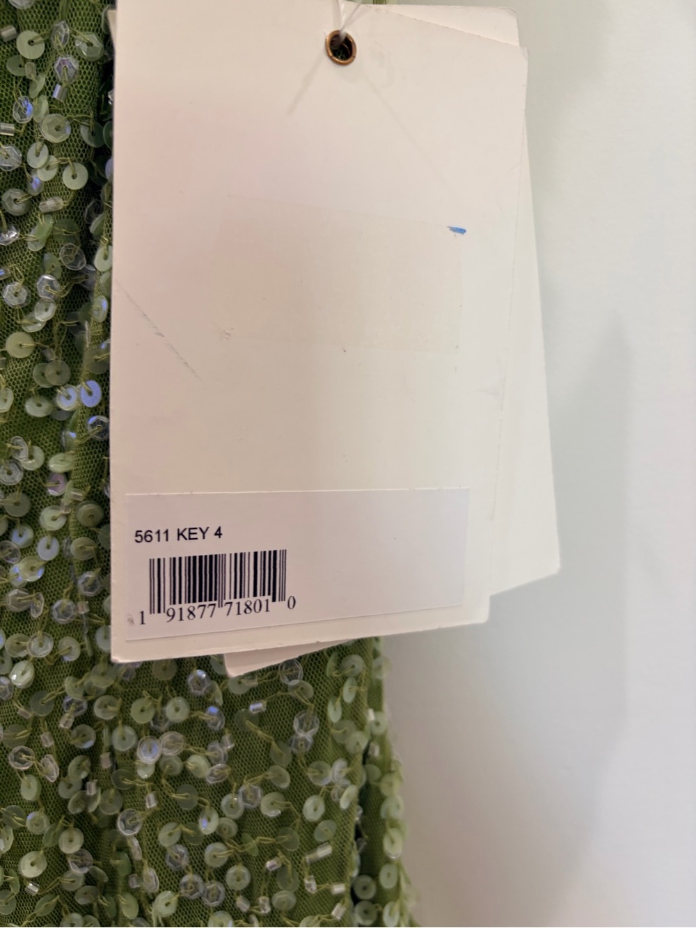 Mac Duggal 5611 Ruffled Asymmetrical Neck Sequin Prom Gown Key Lime With Detail - Picture 8 of 16